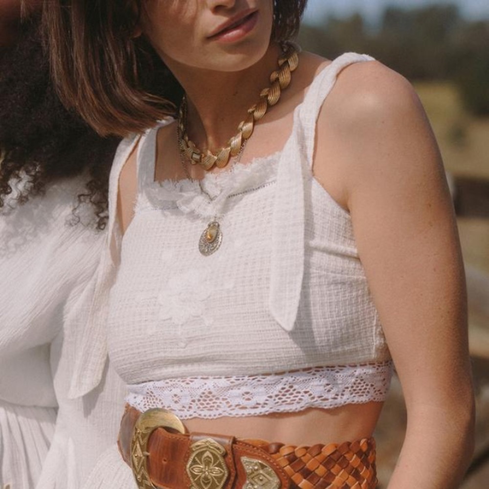 Chasing Unicorns π€ Precious Angel Embroidered Cropped Camisole sz S - Picture 6 of 17